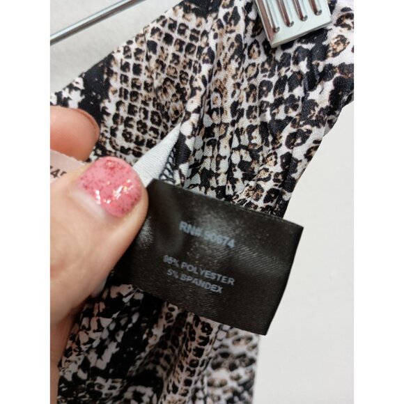 Boston Proper Womens Wide Leg Pants Size Large Brown Animal Print BOHO Vacation - Picture 9 of 9